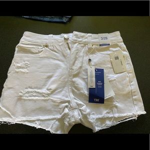 NWT YMI White Denim Distressed Shorts